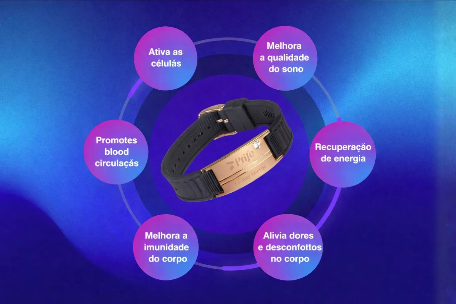 Vitality Energy Bracelet Prife International — pulseira de equilíbrio energético e bem-estar